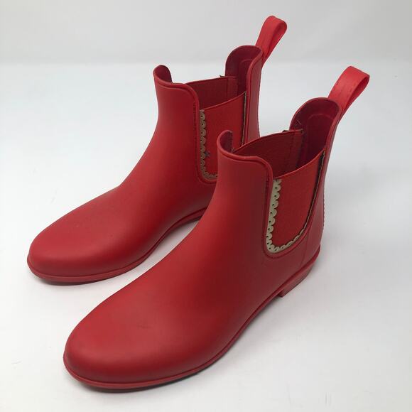 Jack Rogers Sallie Slip-On Red Rain Booties - Picture 3 of 8